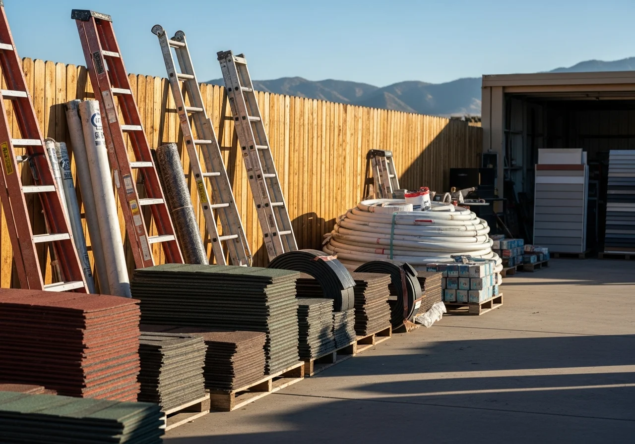Exterior crew and tools ready for residential roofing, siding, and painting projects on Colorado homes.