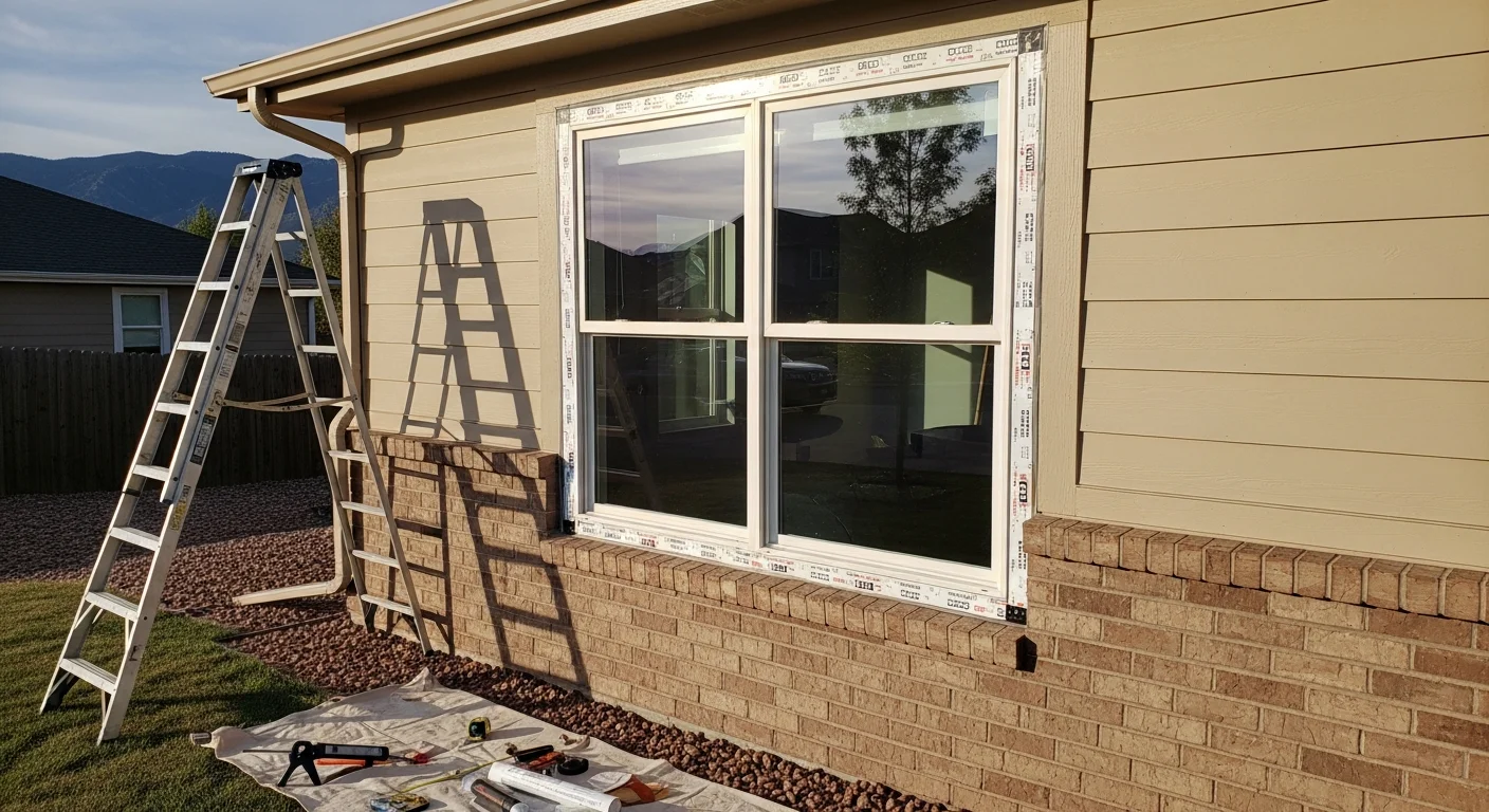 New replacement windows installed in residential home